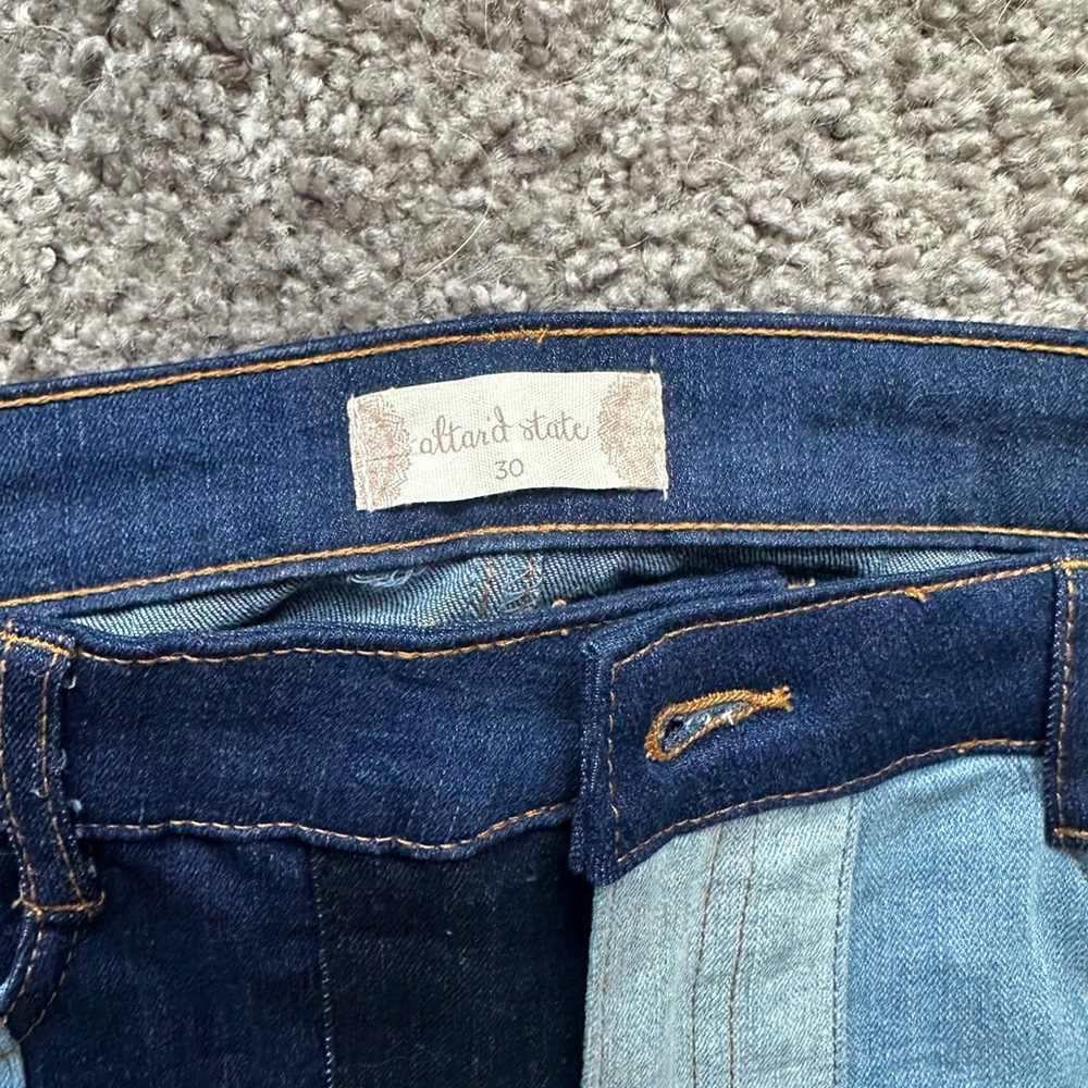 Altar'd State Boot Cut Jeans - Dark and Light Blue